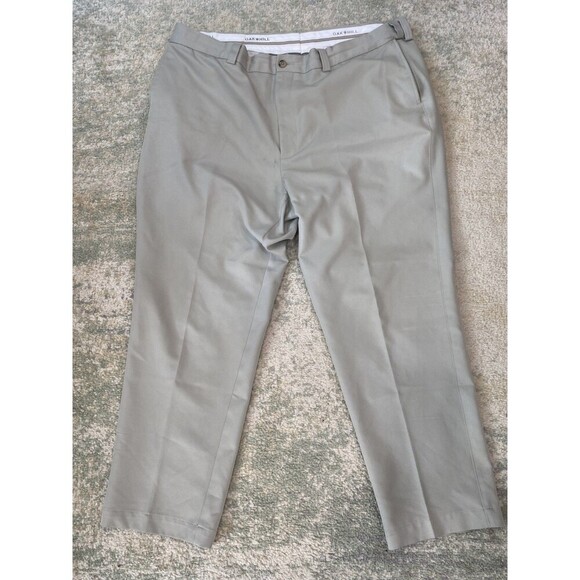 Oak Hill Premium Pant Mens 44x30 Tan/Gray Pleated Relaxed Straight Chino - Picture 10 of 16